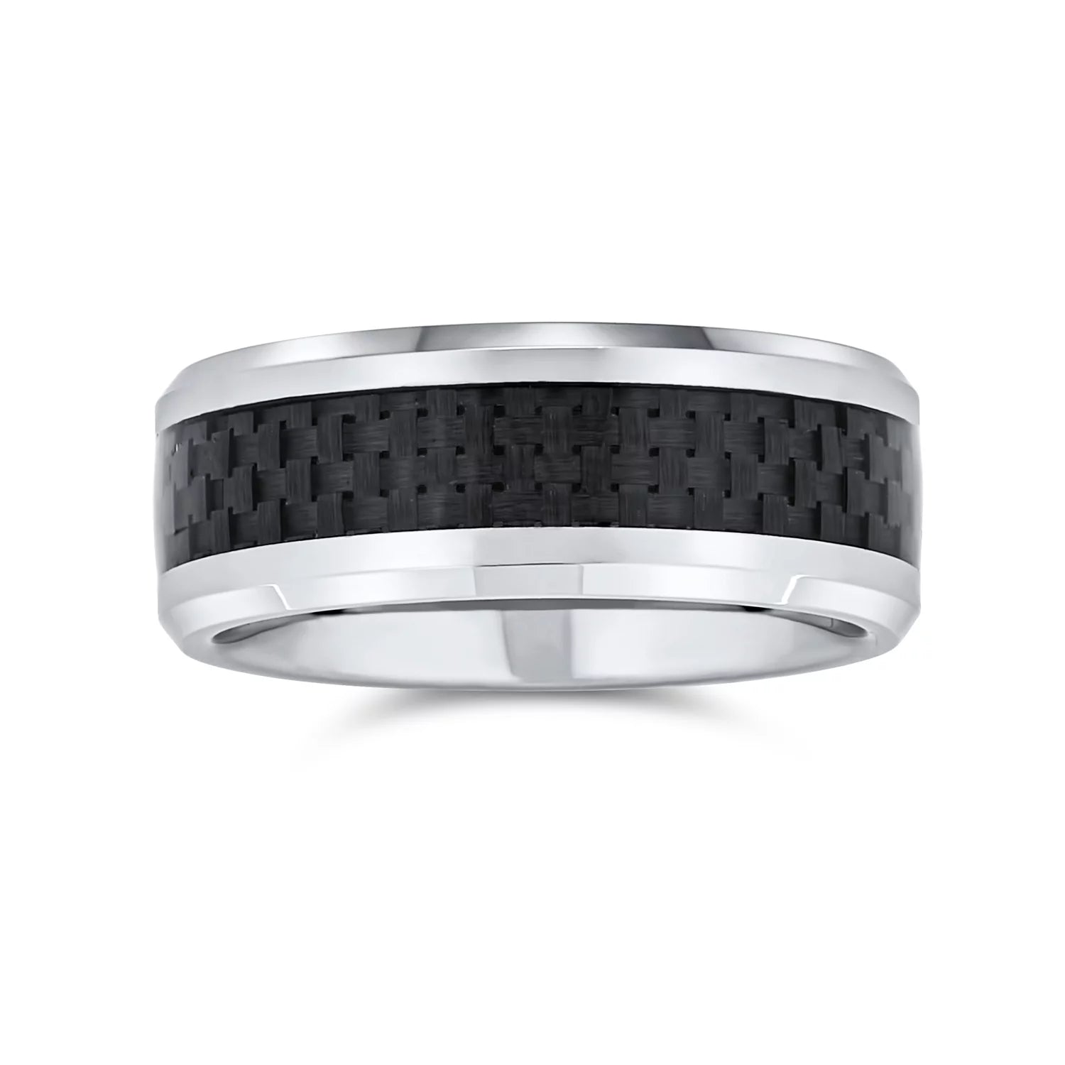 Mens Unisex Titanium Wedding Band Ring with Simulated Blue Opal Inlay for Couples