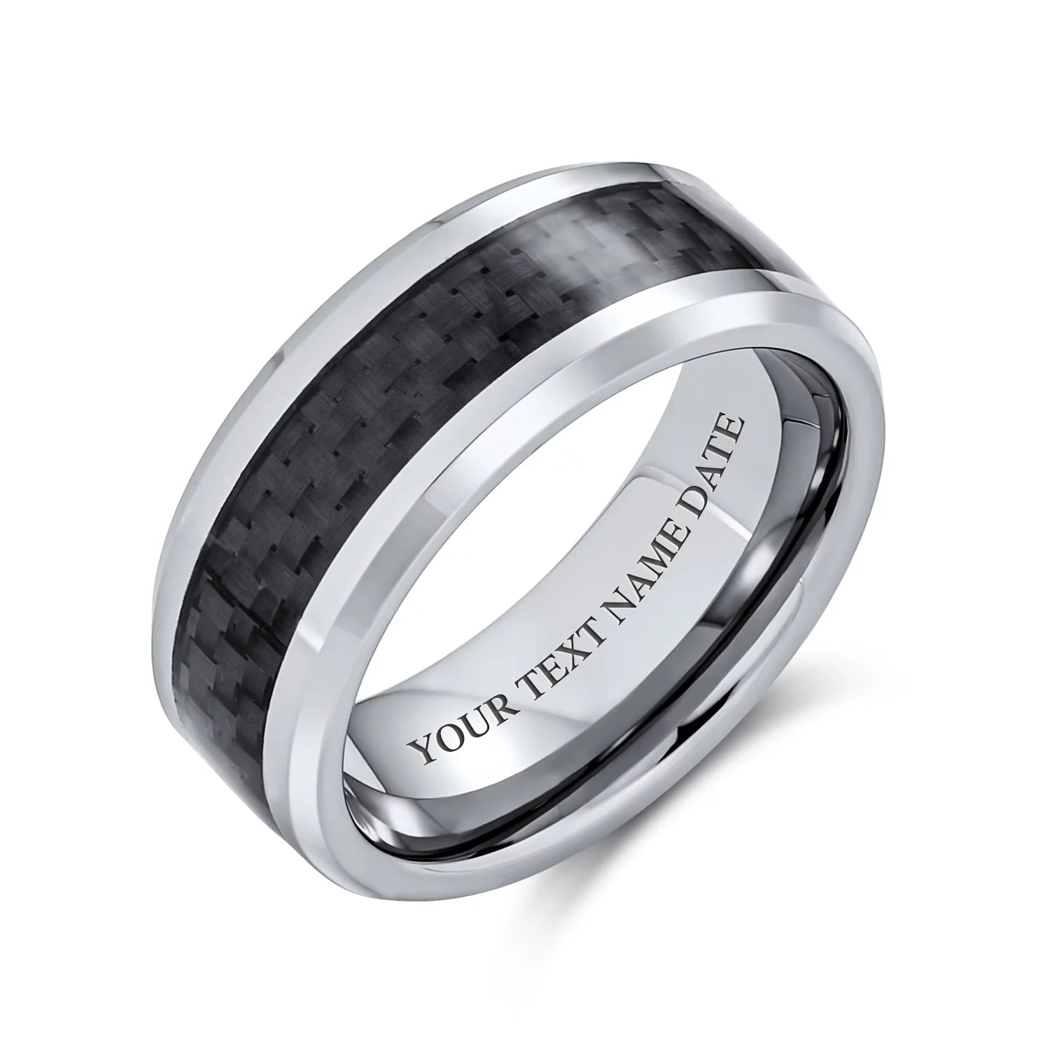Mens Unisex Titanium Wedding Band Ring with Simulated Blue Opal Inlay for Couples