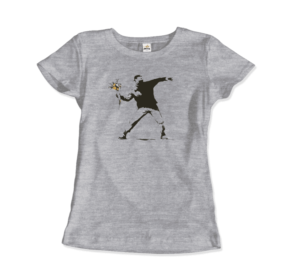 Banksy Flower Thrower Artwork T-Shirt-2